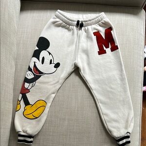 Disney White and Red Mickey Mouse Sweatpants